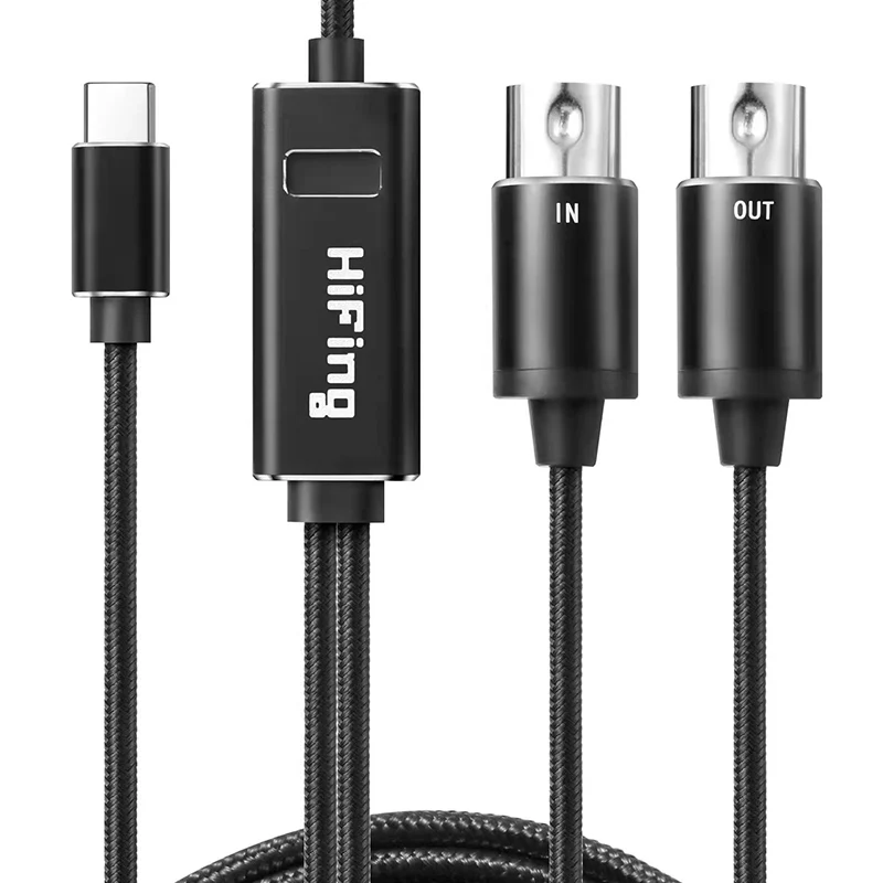 

Кабель миди HiFing с разъемами USB Type-C и одним выходом, 5-контактный линейный конвертер, адаптер для ПК и музыкальной клавиатуры, Прямая поставка