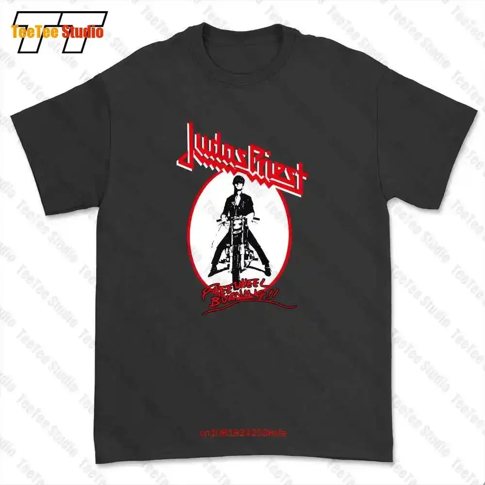 Camiseta de la banda de rock Free Wheel Burning Medium de la gira de conciertos de 1984 de Judas Priest OC0G