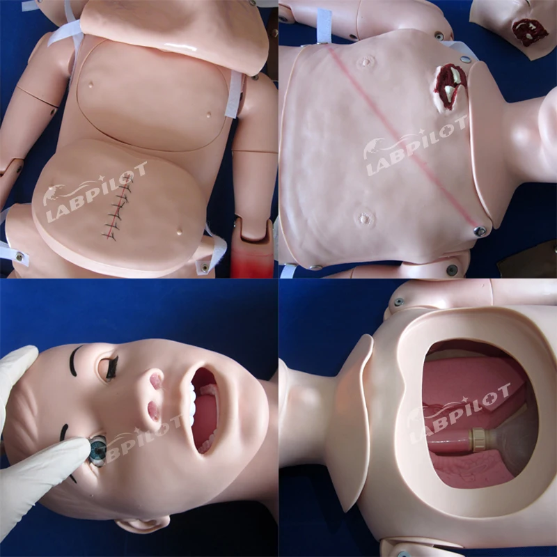 Advanced Trauma Manikin,Full Body Simulation Injuriy Nursing Dummy  Patient Care Mannequin