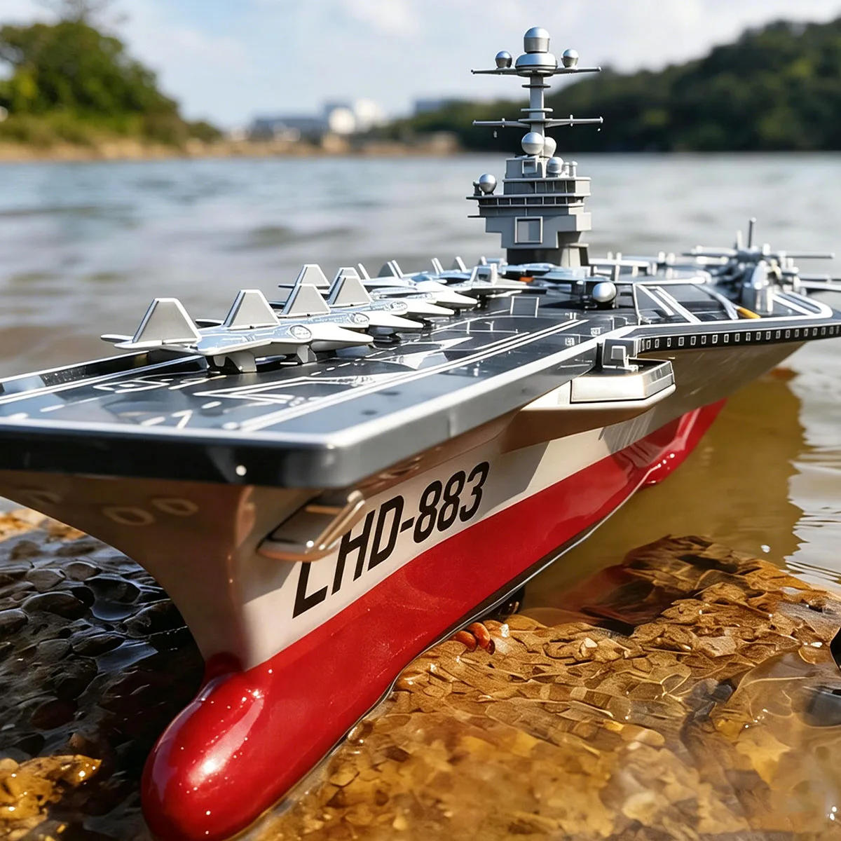 1/390 Dual-motor 2.4GHz Remote Control Boat Richly Detailed Battleship RC Ships Model Finished Product Ship Toy Warship Model