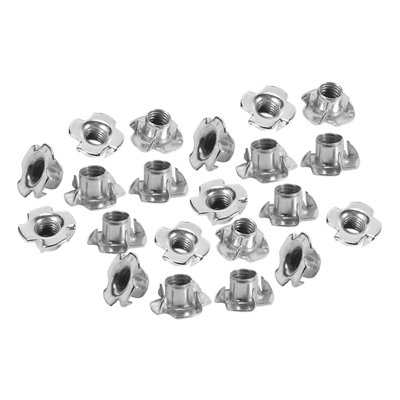 50Pcs M8 Metal Captive T Nuts Pronged Tee Blind Nuts Metric