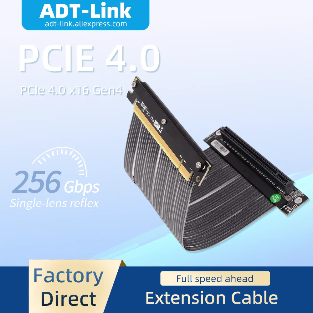 

Кабель ADT-Link PCIe 4.0 X16 для RX7900xt RTX4090, экранированный Extreme 16x двойной реверсивный вертикальный игровой сервер ITX Gen 4