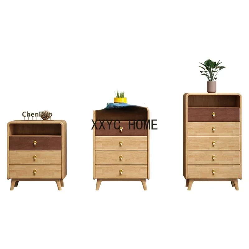 

Bedroom Living Room Locker Simple Modern Log Chest of Drawers Furniture