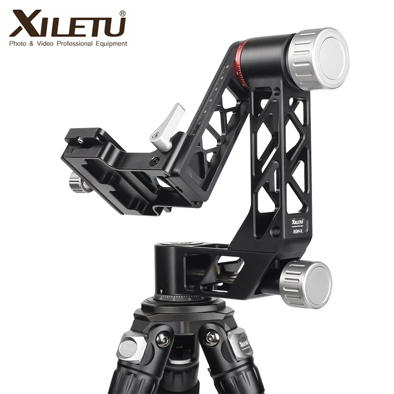 XILETU XGH-3 Professional Heavy Duty Gimbal Head 360 Degree Panoramic Gimbal Head Mount for Tripod DSLR Camera Telephoto Lens