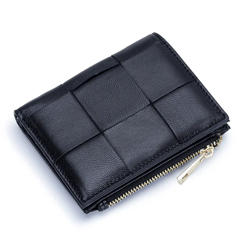 2024 New Fashion Genuine Leather Women Short Wallets High Quality Female Luxury Brand Clutch Girl Gift Cash Purse Card Holder