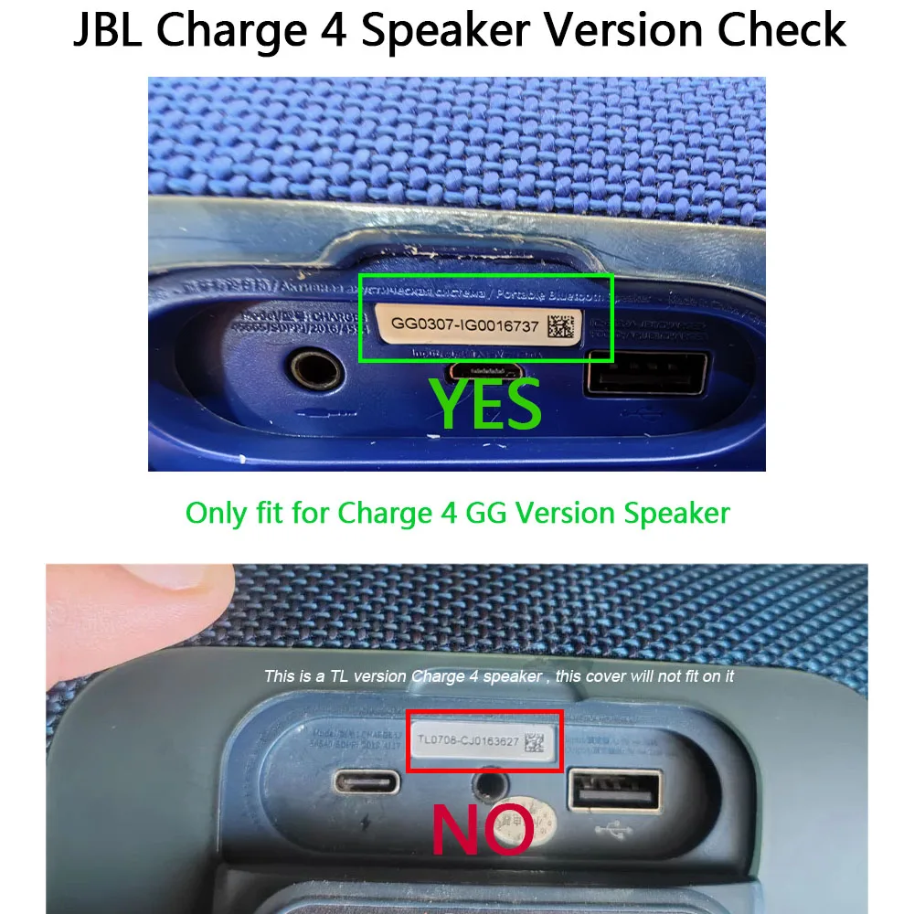 Replacement Detachable Fabric Cover For JBL Charge 4 Wireless Speakers---GG Version Compatible Only