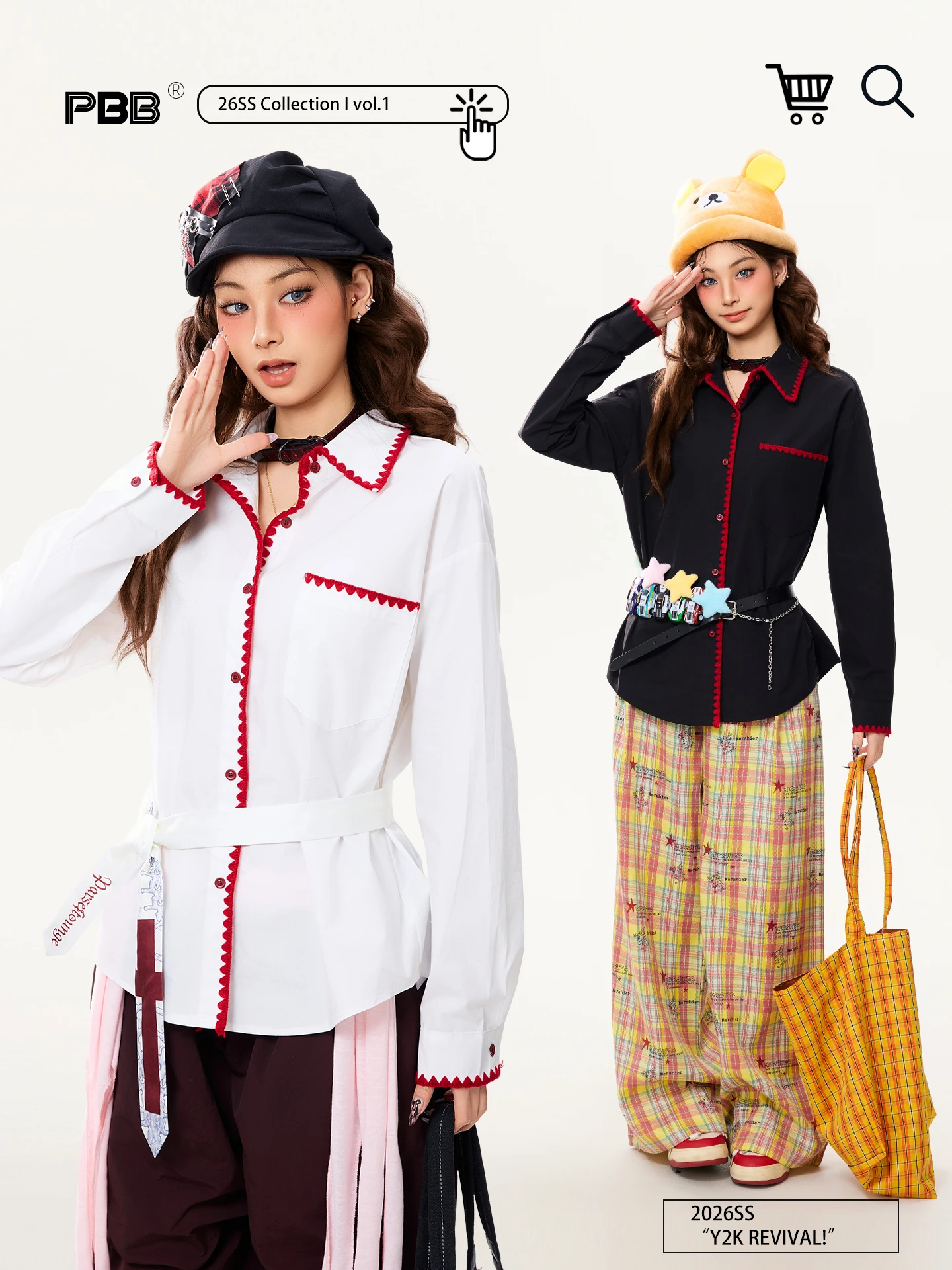 

PBB American Retro Embroidered Long Sve irt Women's Lazy Sle Spring Loose Open Cardigan Top Casual Loose Fit Cotton
