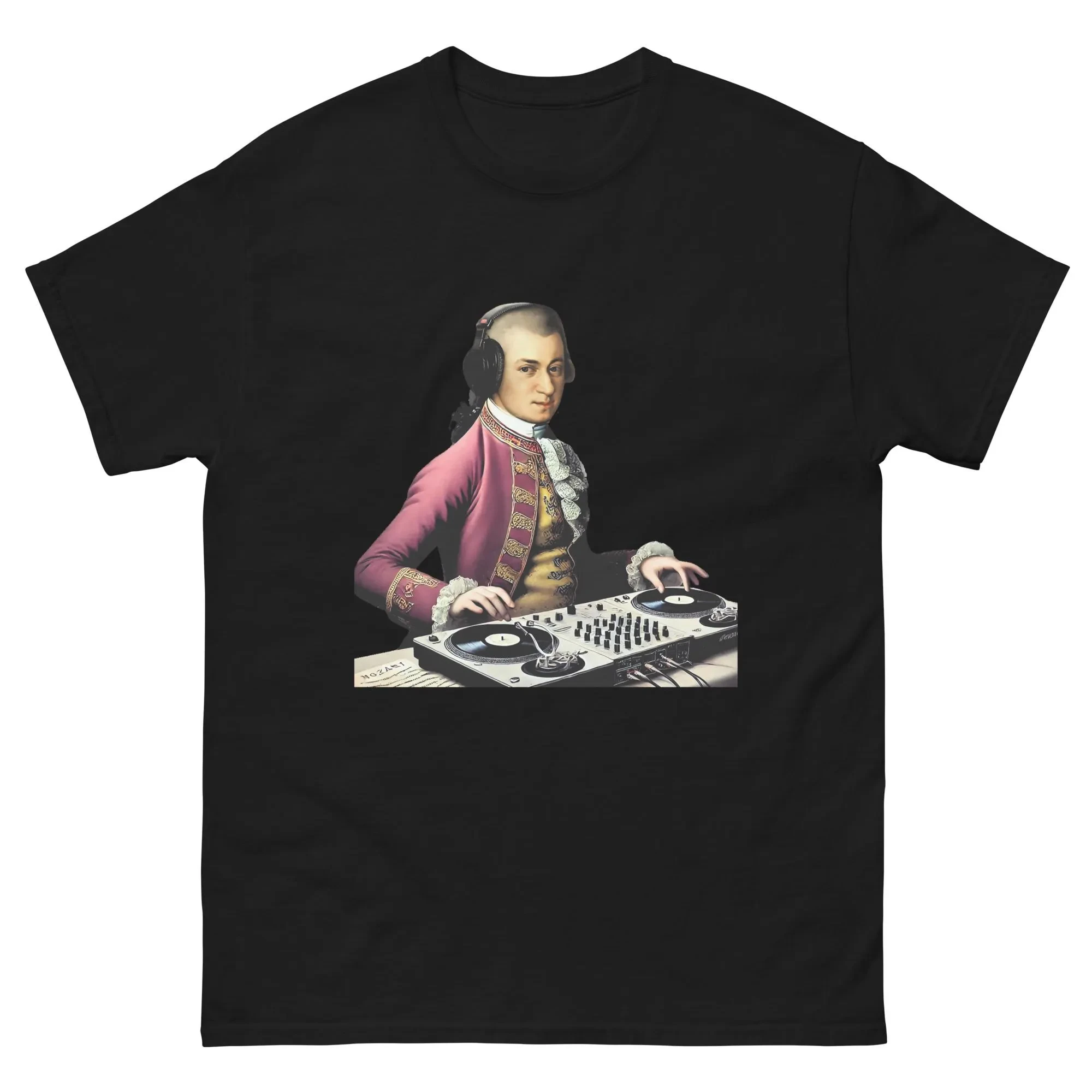 Camiseta de DJ Mozart, divertida camiseta de música clásica, camiseta de compositor barroco para amantes de la música, DJs, regalo de fiesta Retro, camiseta Unisex de moda