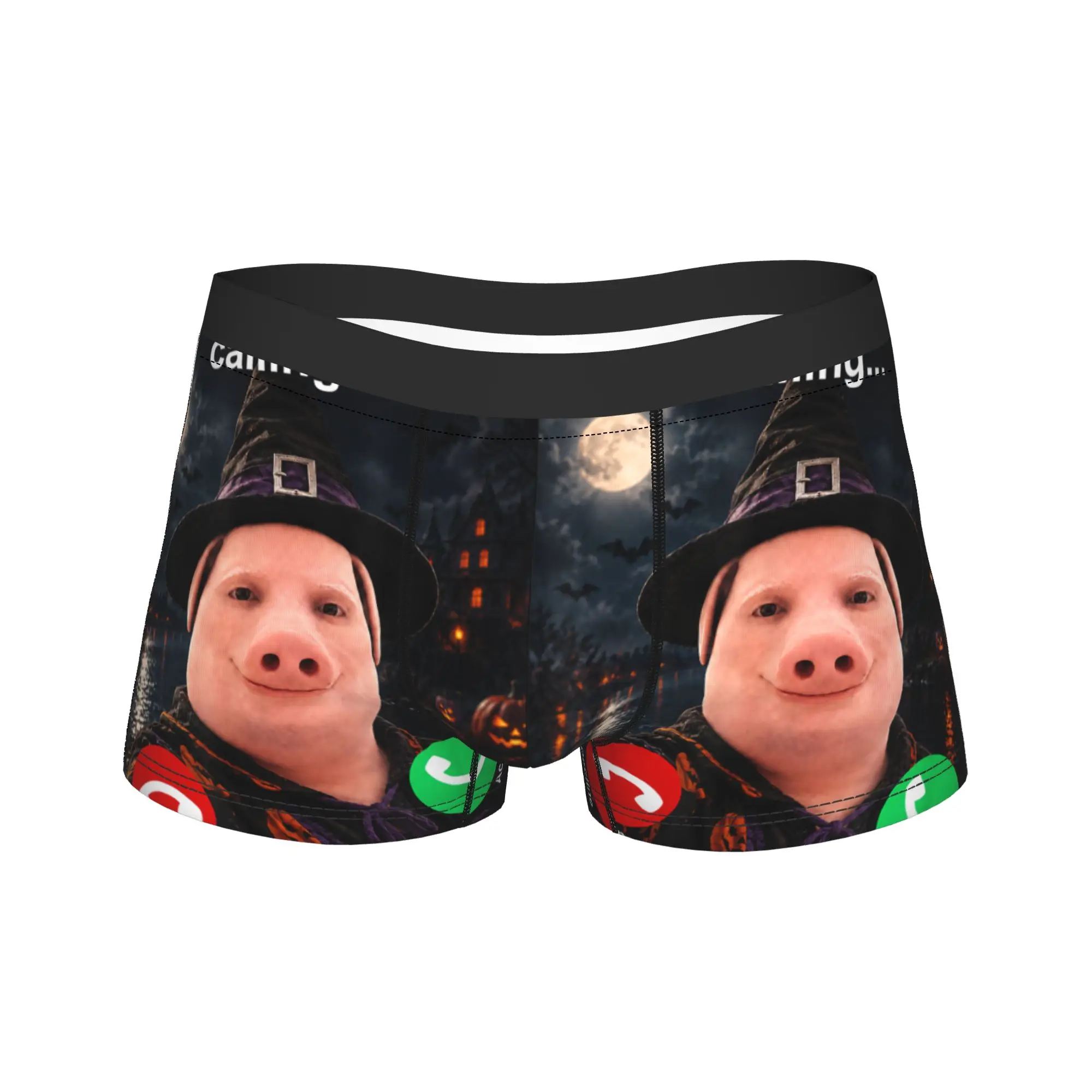 John Pork Halloween Brainrot Meme Underwear  Man Shorts Briefs Elastic Trunk High Quality Custom Plus Size Panties