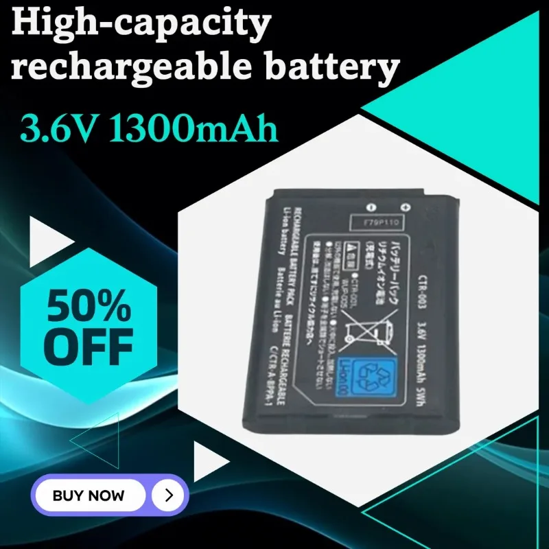 

3.6V 1300mAh For Nintendo 3DS WII Wii U Game Console Controller Accessory CTR-003 with Built - in High - Capacity Battery