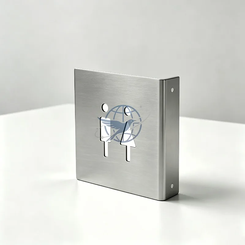 Side hanging stainless steel men's and women's bathroom signs, creative hollow logo signs, public toilet bathroom house signs