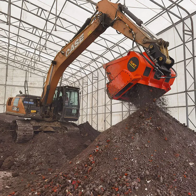 RAY New Concrete Rock Crusher Buckets Shredder Screening Bucket for Excavators
