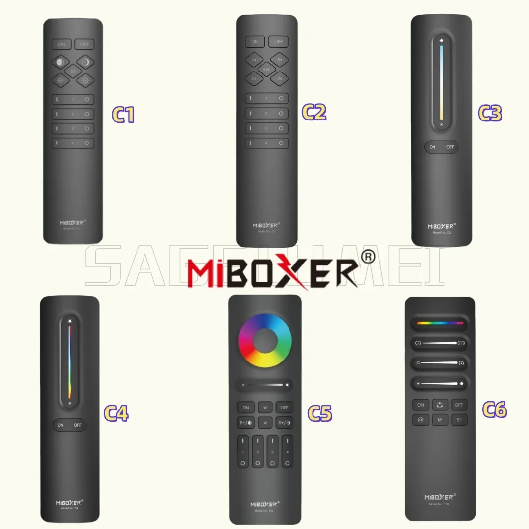 Miboxer 4-Zone C1 C2 C3 C4 C5 C6 Color Temperature RGB+CCT Wireless Remote Controller Magnetic 2.4G Brightness Adjustable Light