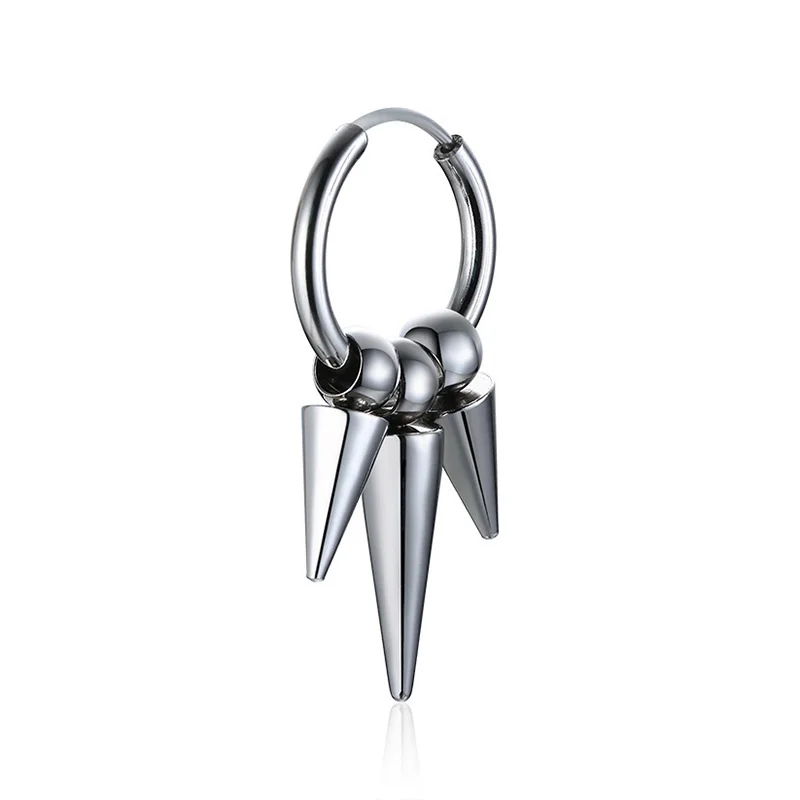 Vnox 1 Piece Punk Geometric Dangle Earrings for Men Women,Stainless Steel Gothic Rock Hinged Hoop Earrings,Ear Clip Jewelry