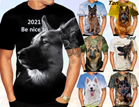 New German Shepherd Men's and Women's 3D Casual Print Neutral Short Sleeve T-Shirt