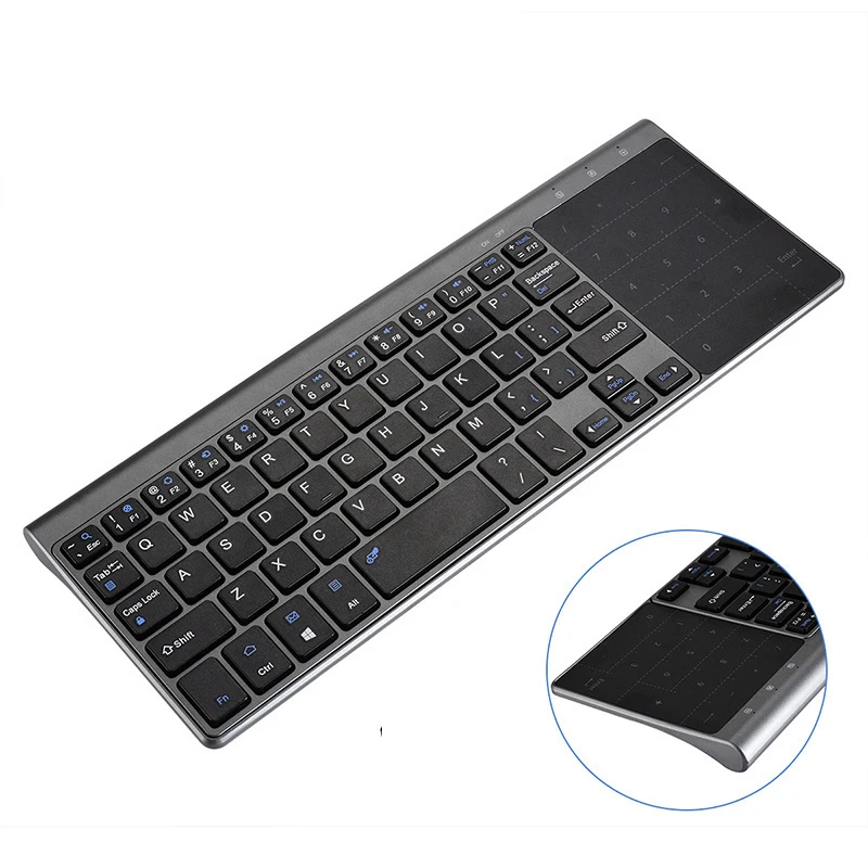 

2.4G Wireless Mini Keyboard with Number Touchpad for Notebook PC Smart TV Protable 59 Keys Wireless Mini Keyboard