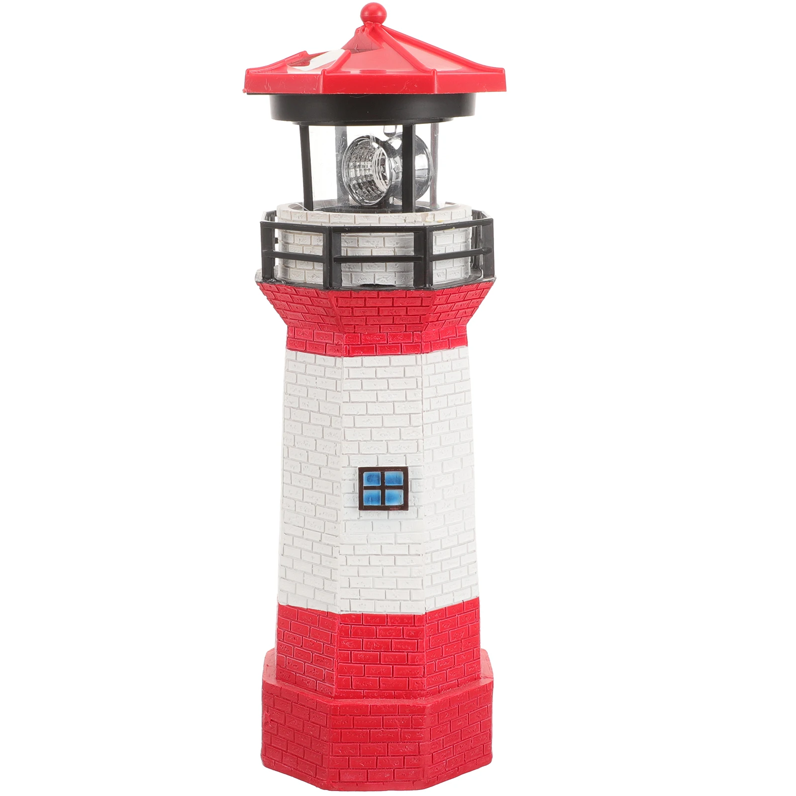 

Wrought Iron Rotating Lighthouse Garden Decors Resin Solar Ornaments Decoration