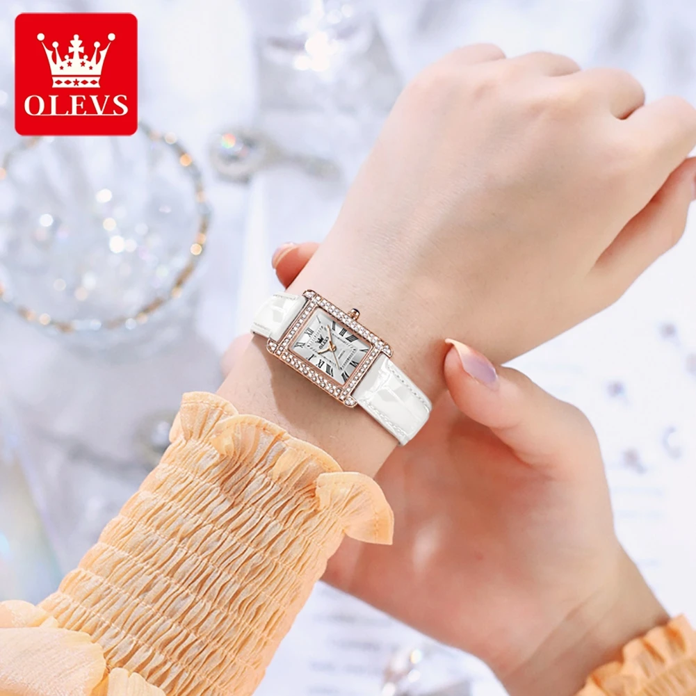 OLEVS Brand Watch Square Diamond WOMEN\'S Quartz Watch 9935