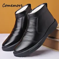 Shoes for Men Winter New Fashion Cotton Shoes Men's Plush Thickened Leather Waterproof Casual Snow Boots Zapatillas Hombre