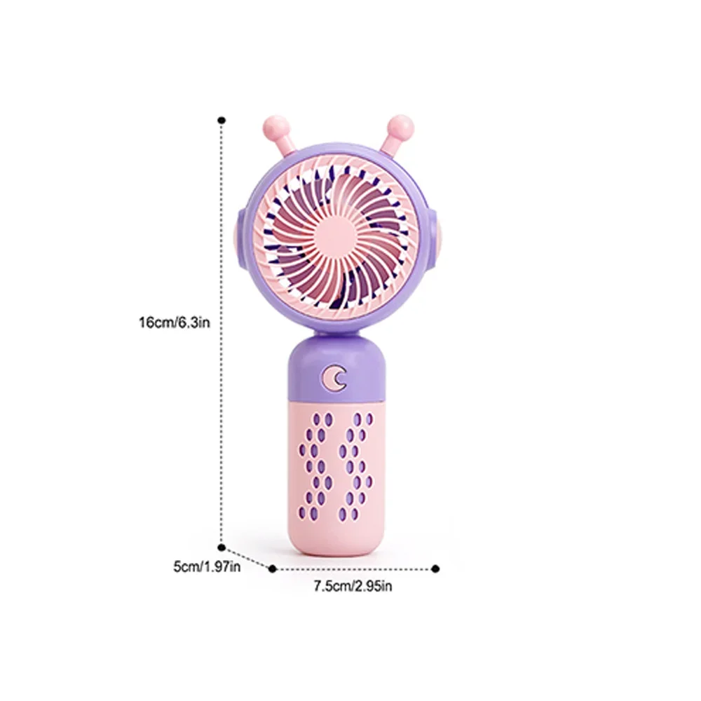 新しいハンドヘルド漫画ミニファンライト付き USB 充電式回転式ポータブル寮の教室やオフィスに最適