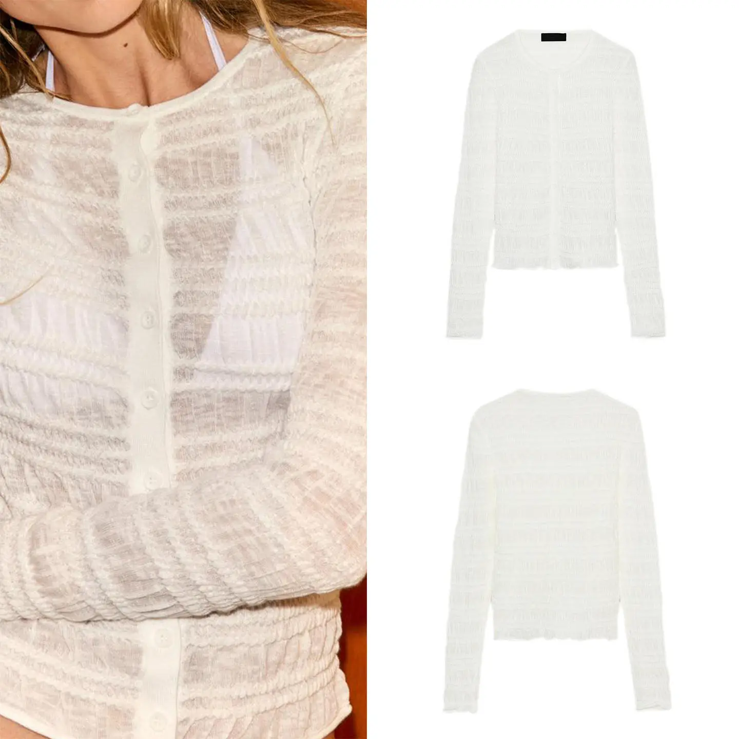 

Women's Knitted Casual Long Sleeve round Neck V-Neck Spring Outerwear Comfortable Breathable Fashionable Commute Style Coat