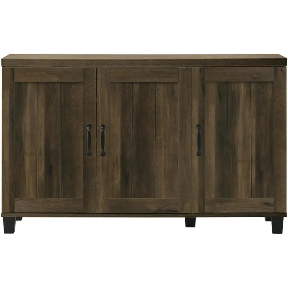 3-Door Shoe Cabinet in Dusty Oak Finish for Entryway Storage and Shoe Organization