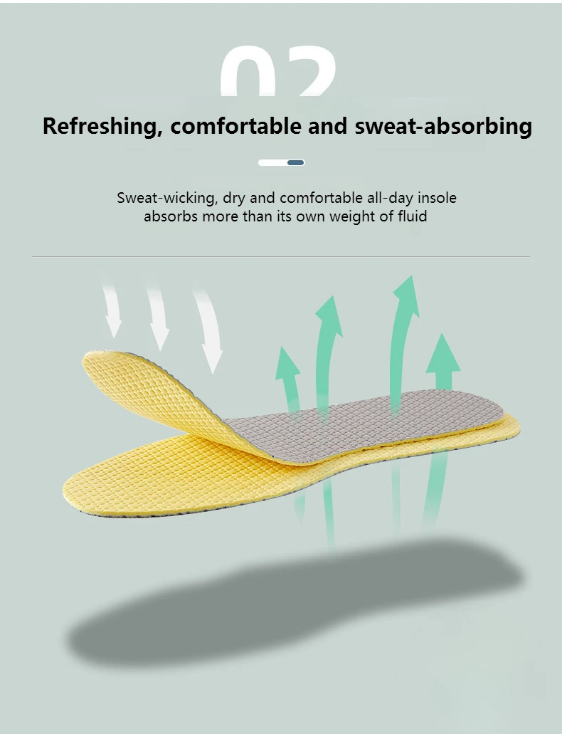Memory-Schaum-Einlegesohlen für Schuhe, atmungsaktiv, Deodorant, Laufen, Sport-Einlegesohle für Füße, rutschfeste Vorlage, weiche, bequeme Schuhsohle – Detail 7