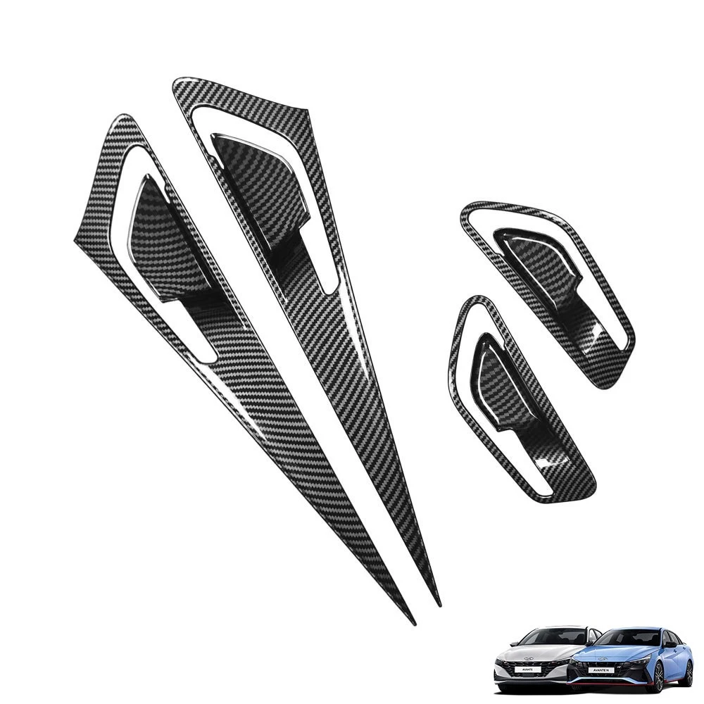 

Carbon Fiber 4pcs Car Interior Inner Door Bowl Frame Cover Handle Protection Trim Sticker For Hyundai Elantra CN7 N Line