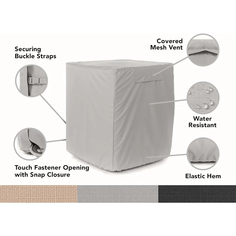 Cubierta de aire acondicionado Covermates - Protección duradera resistente a la intemperie para unidades exteriores Poliéster 600D 40W x 40D x 42H Ripsto