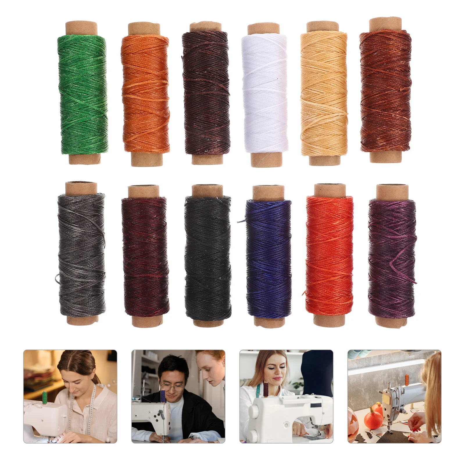 

12 Rolls Thread Wax Line Sewing Supplies Threader Polyester Craft DIY Leathercraft