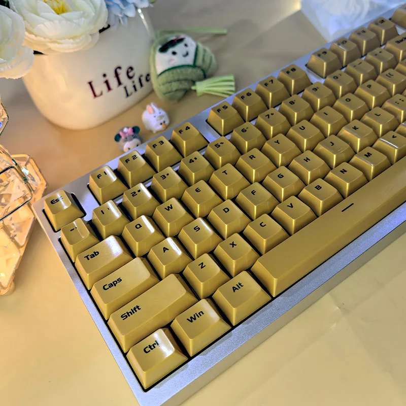 

Golden personalized mirror keycap Mage ez63PBT original highly customized spray-free metal texture