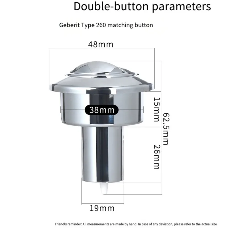 AA73 Replacement Push Button Dual Flush For Geberit TYP260 Cistern Toilet Water Tank Round Double Button Parts