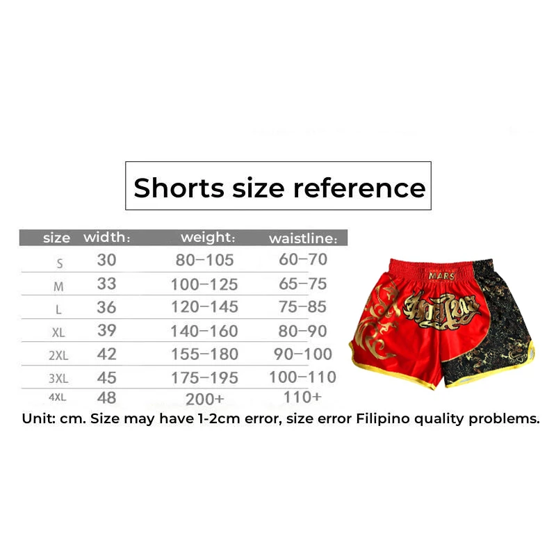 Everbout Muay Thai Boxing Pants mma Shorts Men&Women budak Training Combat Fighting & Competition fitness