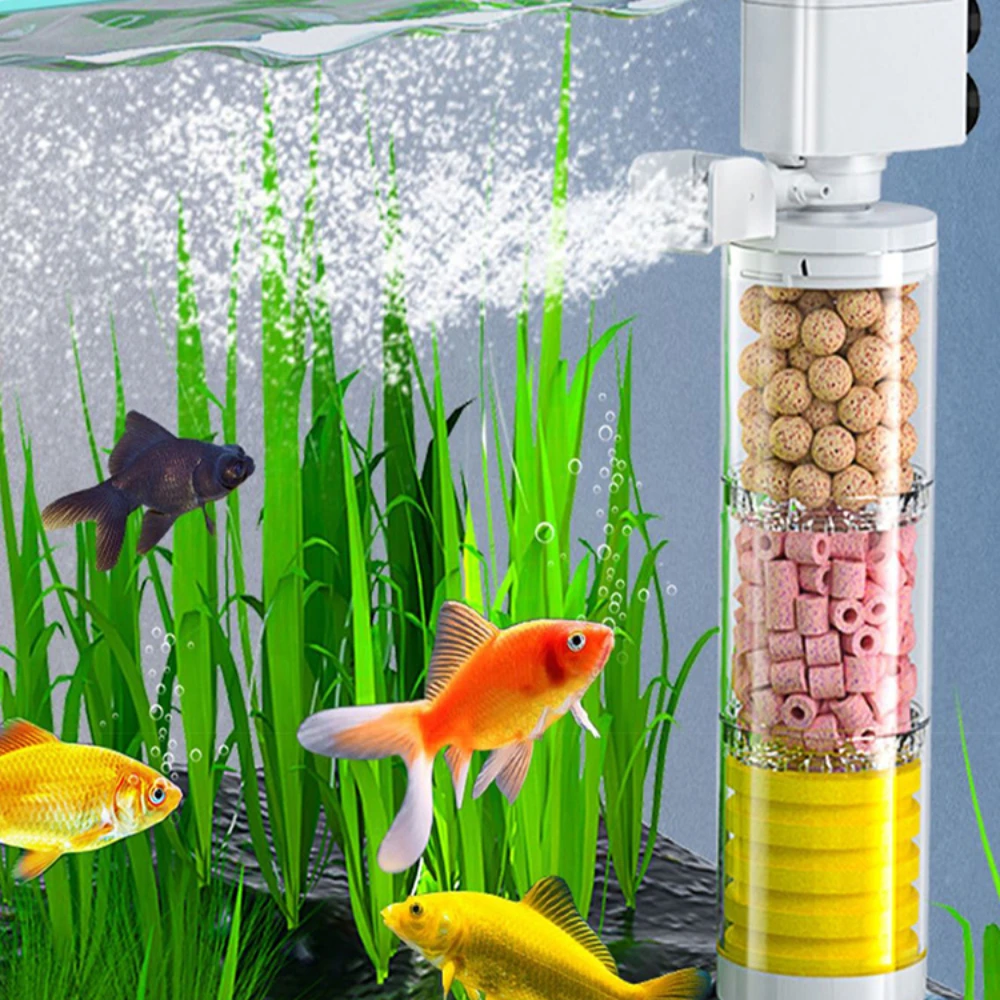 

5-in-1 Water Purification Filter Fish Tank Aquarium Culture and Water Exchange Adjustable Air Volume Filter Aquarium Accessories