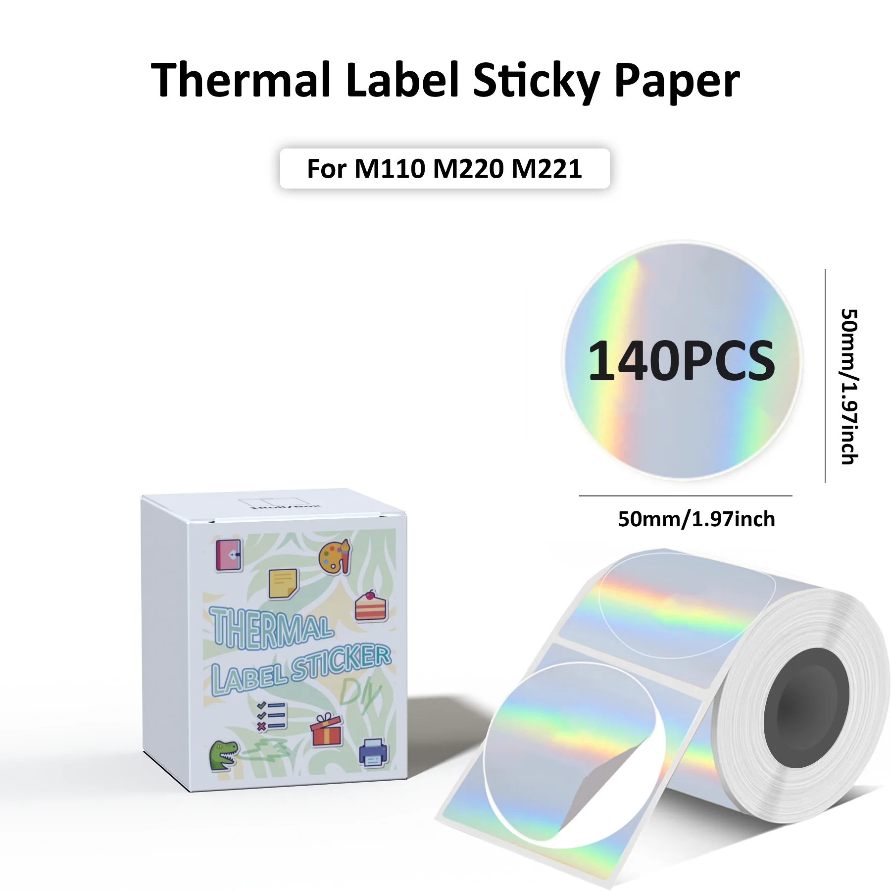 1-rolo-com-140-etiquetas-termicas-prateadas-50x50mm-papel-adesivo-a-prova-d'Agua-e-Oleo-etiquetas-para-impressora-termica-direta-compativeis-com-m1
