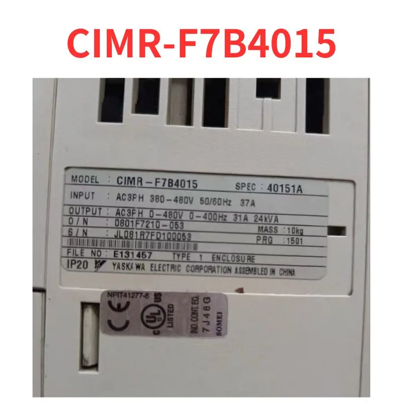 Second-hand    CIMR-F7B4015    inverter   test  OK     Fast Shipping