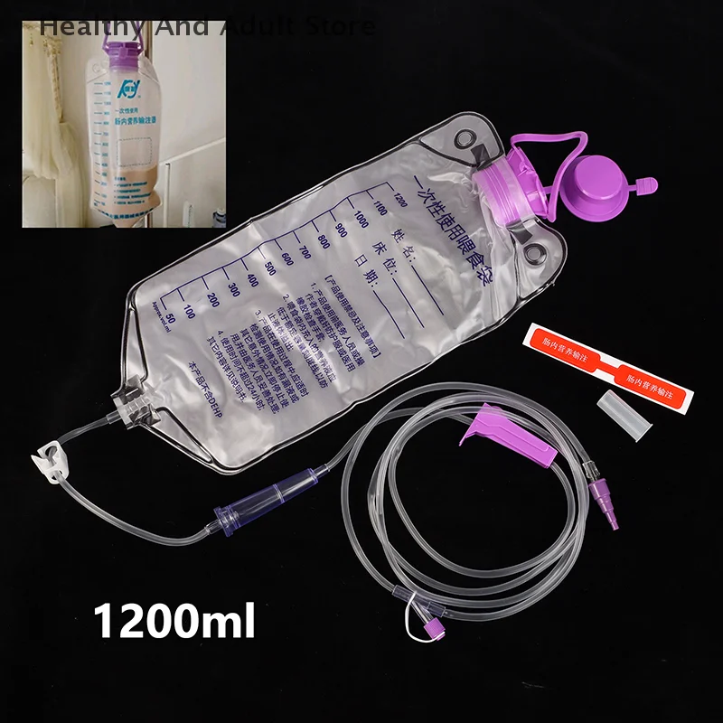 1200 مللي حقيبة تغذية بلاستيكية طبية كيس إمداد التغذية المعوية تغذية الأنف مضخة الجاذبية المغذيات كيس أنبوبي شفاف الصحة