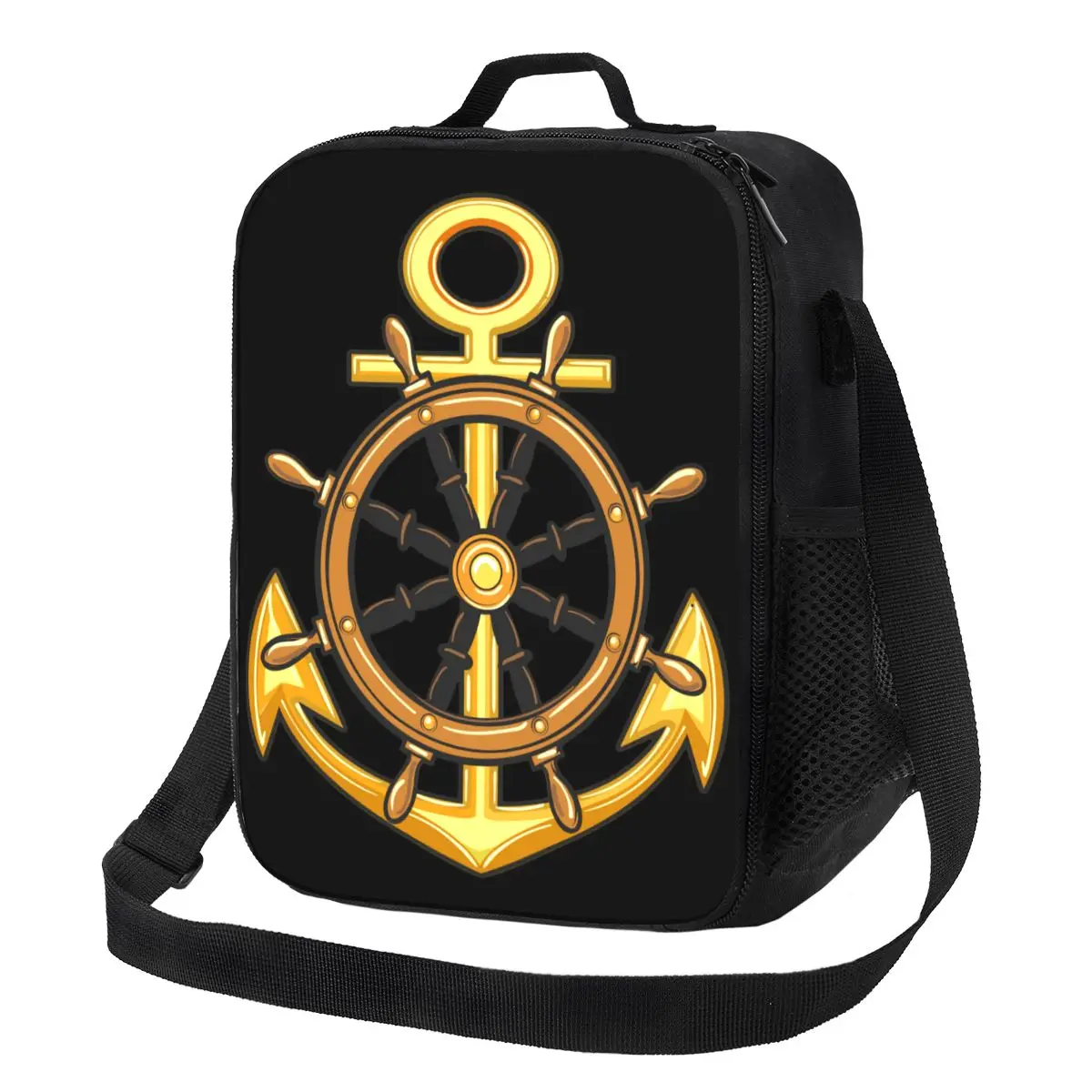 Nautical Sailor Anchor Isolado Lunch Bag para Mulheres, Personalizado, Refrigerador Térmico, Lancheira, Praia, Acampamento, Viagem