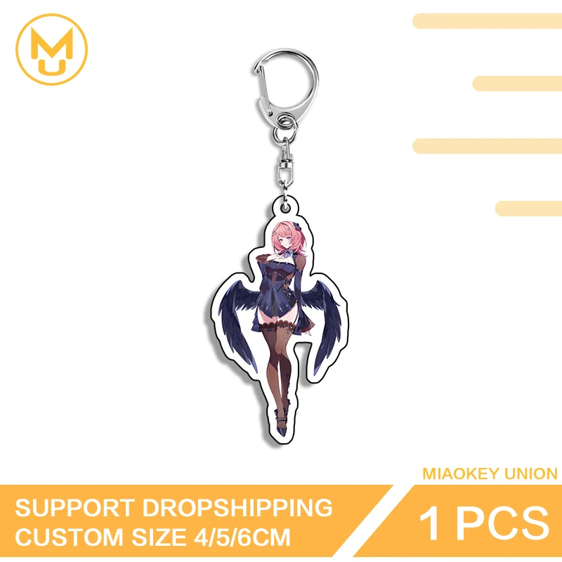 Evil Remielle Dan Keyring Zenless Zone Zero Silver Stainless Steel Chain Lobster Clasp Animelover Costumes Acrylic Key Holder
