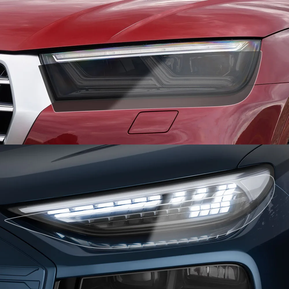 For Audi High-Gloss Smoke Black Pre-Cut Custom Fit  TPU Car Headlight Protection Film PPF Kit Anti-Scratch Vinyl Wrap Cover Film