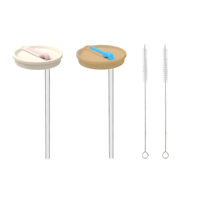 20pcs 8mm Silicone Straw Tips With Cleaning Brush For Metal Straws Replacement Flex Elbow Straw Covers For Stanley Cup Tumbler