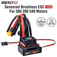 Rocket-RC 120A Sensored Brushless ESC for 1/10 RC Racing Car 380 390 540 Motors with Removable Cooling Fan Super BEC 6V/4A