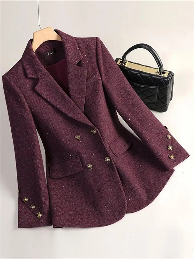 

Красный костюм Jaet, женский весенне-осенний костюм 2023, новинка Ele, высококачественный топ с застежкой на талии для похудения, топ в западном стиле, женская мода