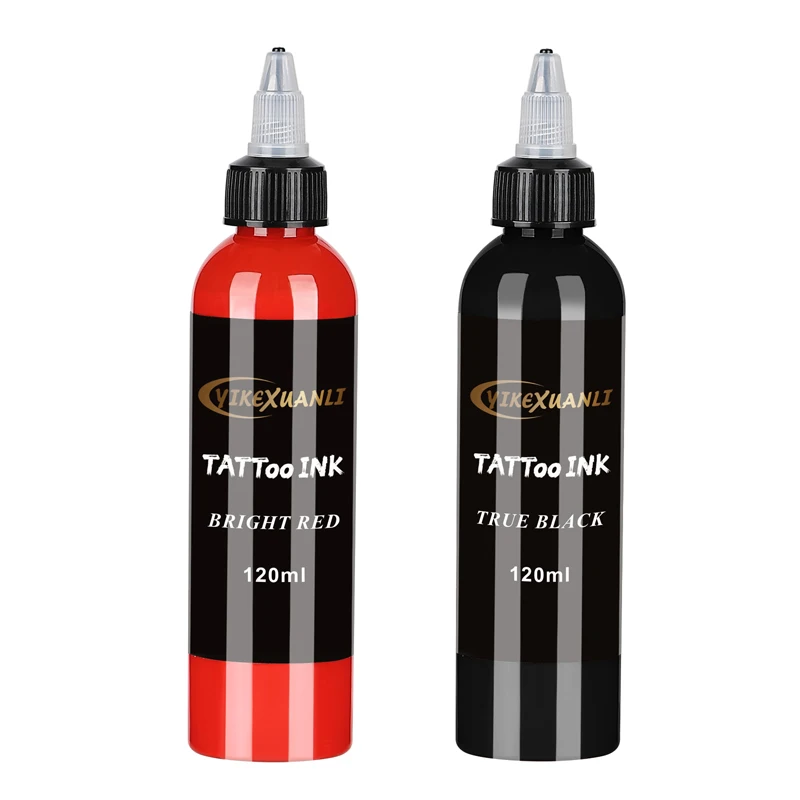 120ml red/black Tattoo Ink Pigment with box BodyArt Tattoo Kits Professional Beauty Paints Makeup Tattoo Supplies Semi-permanent - Image 4