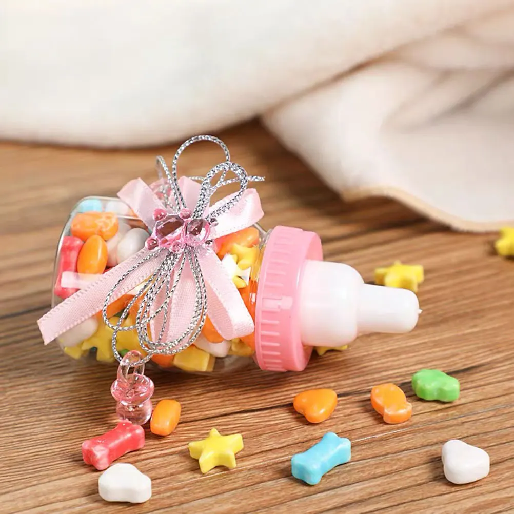 

12pcs Wedding Candy Boxes Milk Bottle Shaped Sweets Container Chocolate Packaging Gift Box Party Favors Bridal Shower Favor