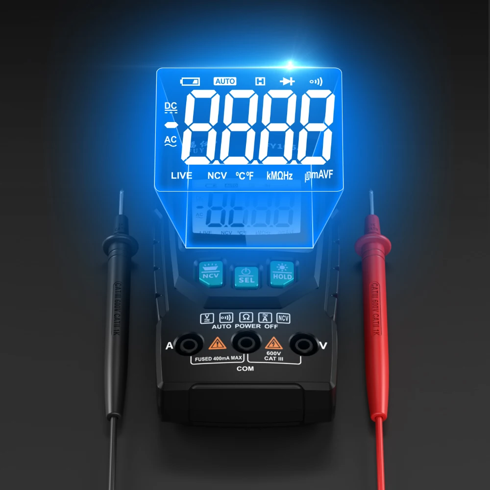 MASTFUYI FY105A Handheld Digital Multimeter LCD Backlight Portable AC/DC Ammeter Voltmeter Ohm Voltage Tester Meter Multimetro