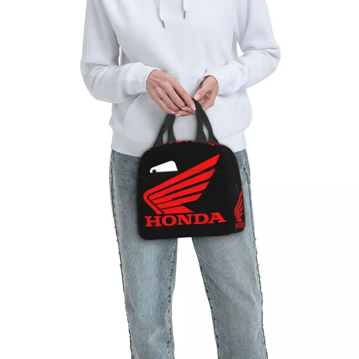 Honda Racing-fiambrera térmica para mujer y niño, bolsa de almuerzo con aislamiento térmico para motocicleta, resistente al agua, ideal para Picnic y trabajo