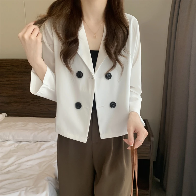 Blazers Woman Casual Office Ladies All-match Elegant Button Spring Sweet Long Sleeve Fashion Ins Simple Korean Style New Basic