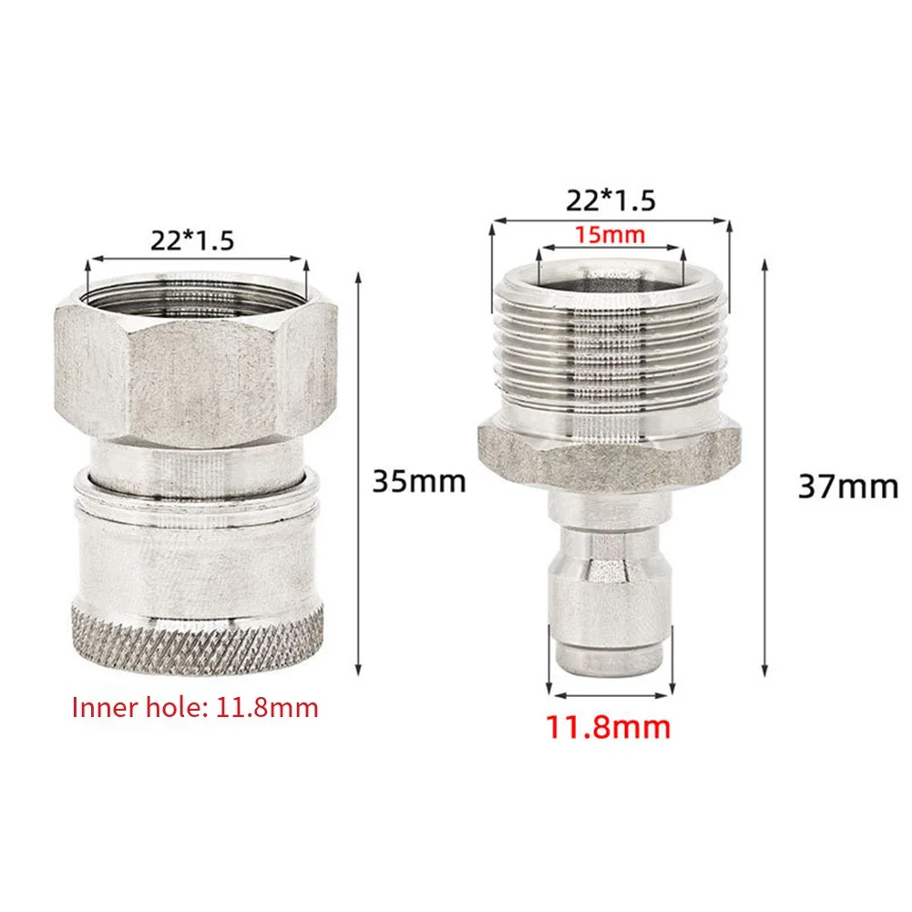 Cleaning Machine Quick Connector 22x1.5mm Leak-Proof Fitting Compatible With Garden Hose And Car Wash Pumps