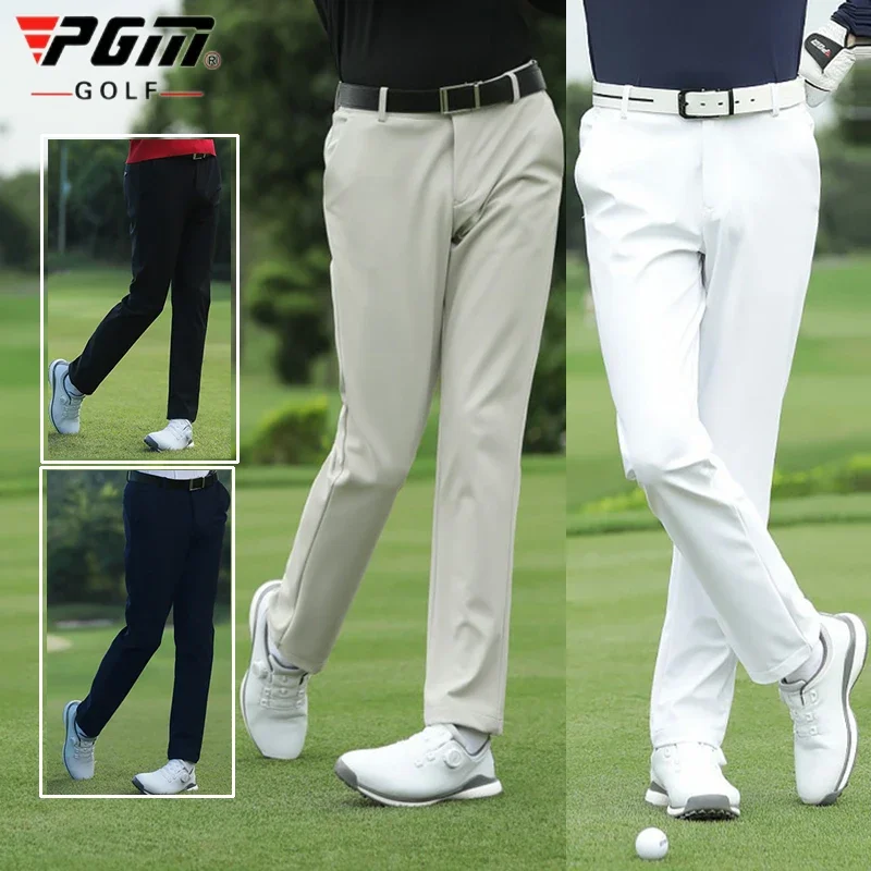 PGM Men Golf Pants Winter Autumn Elastic Waist Sports Pant Male Breathable Business Casual Trousers Straight Fit Golf Sweatpant